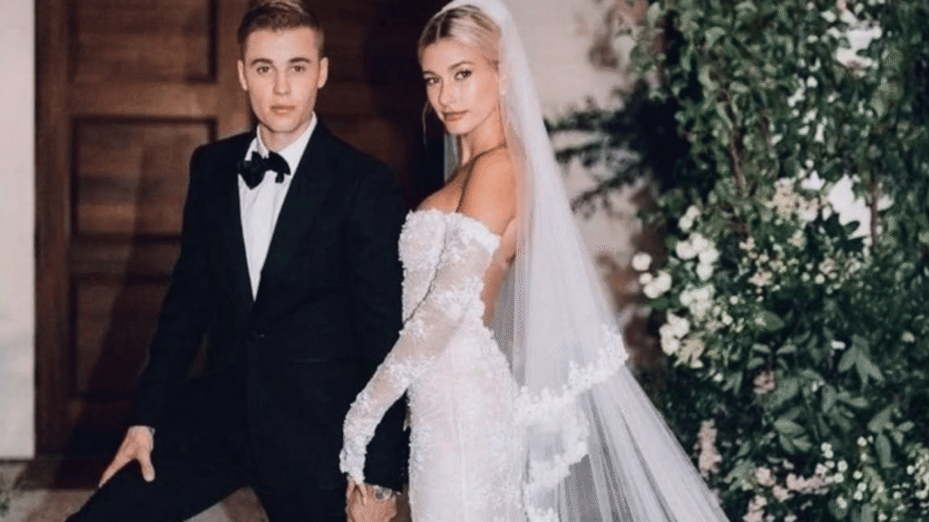 Hailey Bieber wedding dress